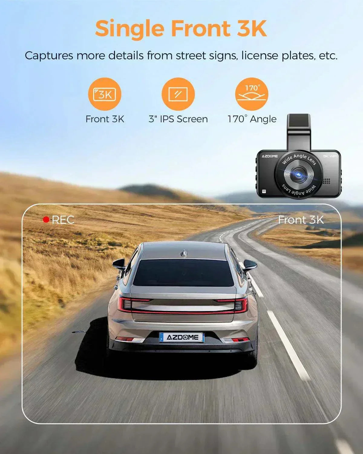 Dashcam avant et arrière AZDOME M17 Pro — vue 2