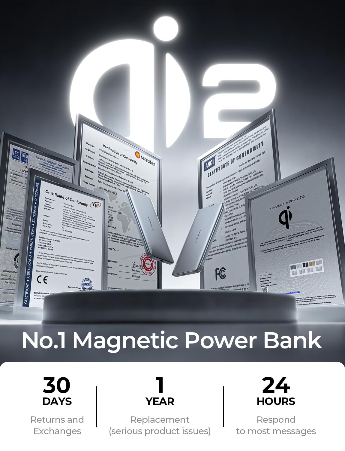 Batterie magnétique ultra-mince Qi2 5000 mAh — vue 5