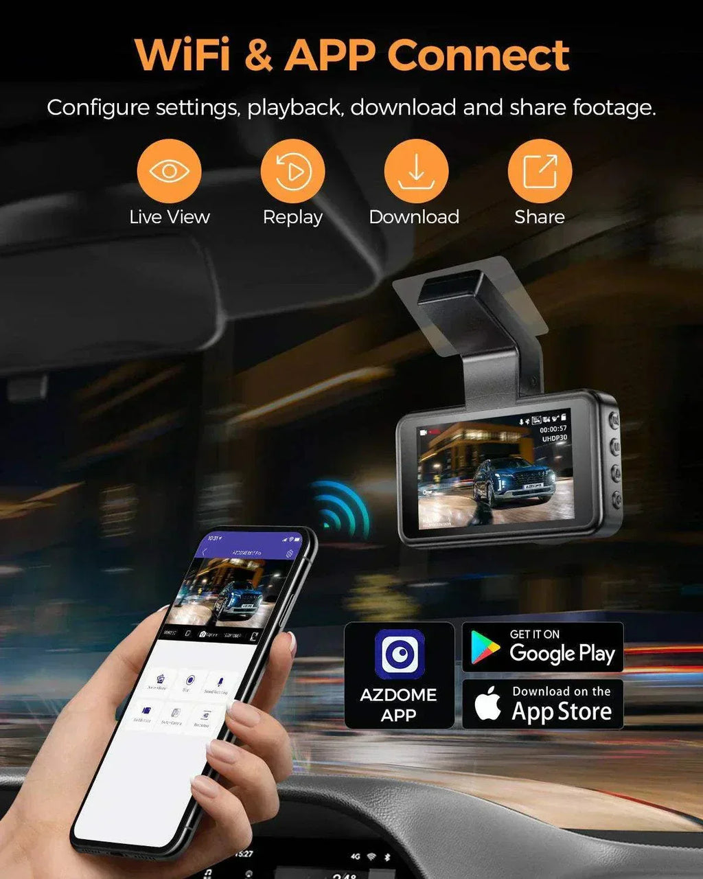 Dashcam avant et arrière AZDOME M17 Pro — vue 5