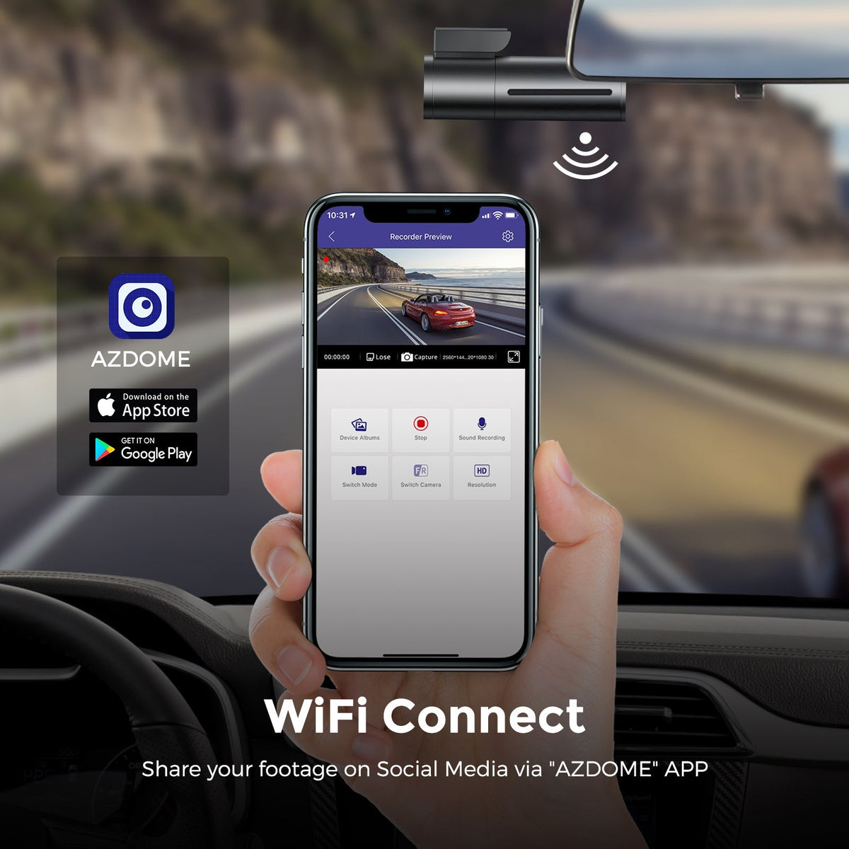 Dashcam 4K avant et arrière AZDOME M300S — vue 5
